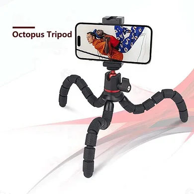 BODIO Desktop Abs Metal Smart Phone Rotating Holder For Flexible Tripod Portable Outdoor Handheld Bluetooth Octopus Tripods