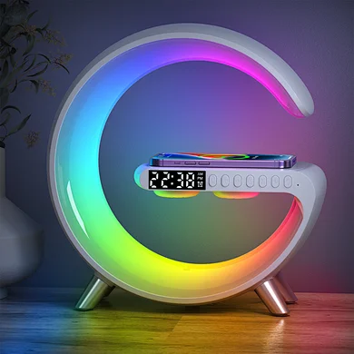 Custom wholesale led desk lamp charger usb charging desk lamp clock rgb desk lamp with wireless charger