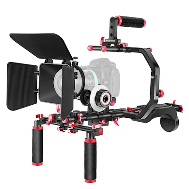 dual-handle camera shoulder rig mount kit
