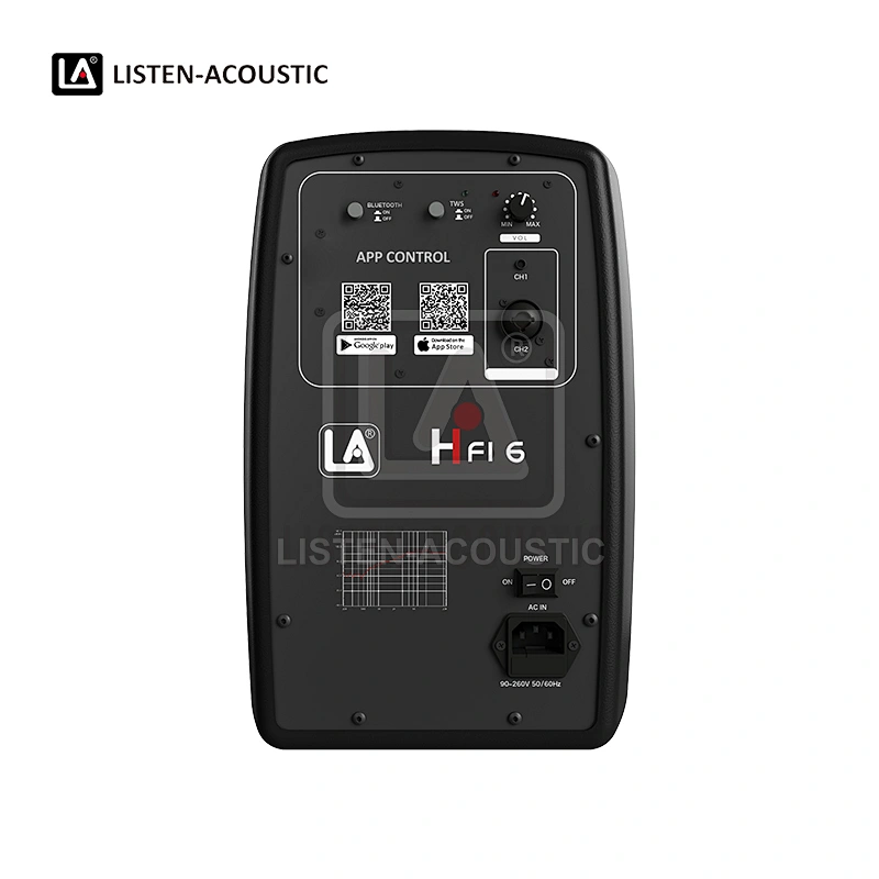 active studio monitor speakers, monitor studio, studio active, Studio Monitors, h6 2 way active bi amp studio monitor, H6 Series Monitor Speakers