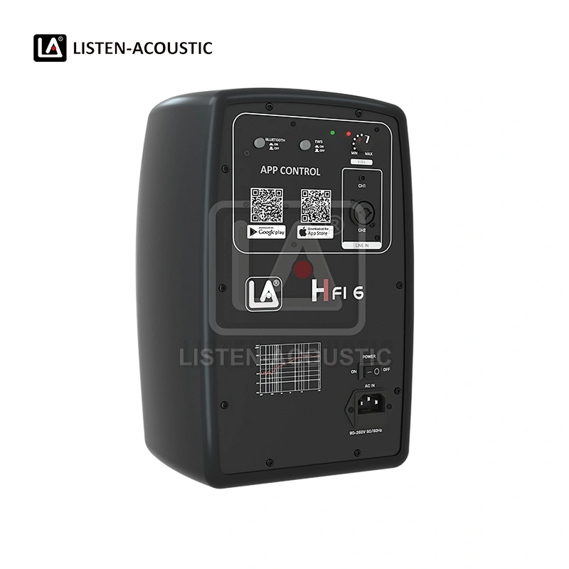 active studio monitor speakers, monitor studio, studio active, Studio Monitors, h6 2 way active bi amp studio monitor, H6 Series Monitor Speakers