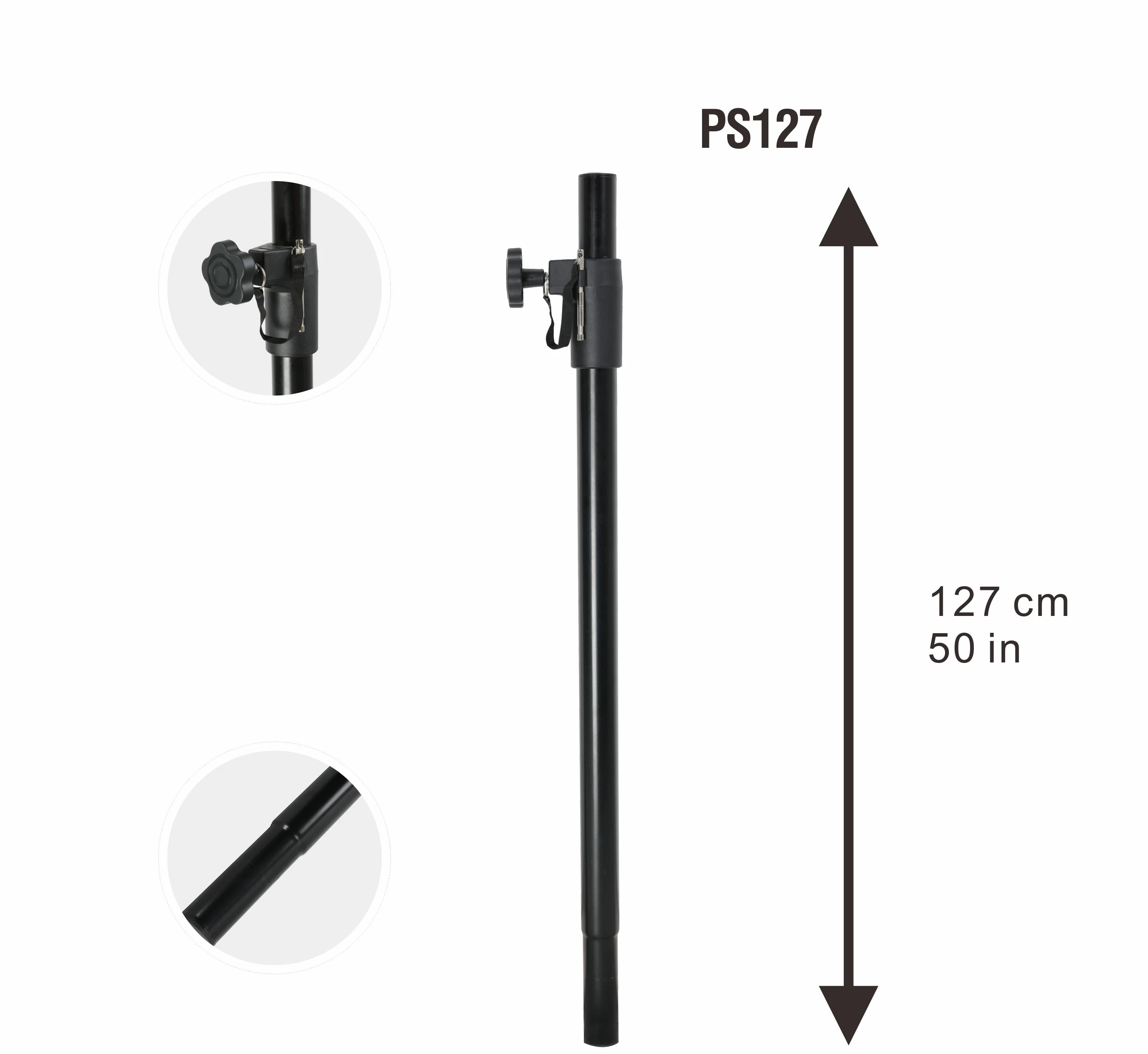 speakers stands, speaker stand tripod, pa speaker stands, Adjustable Stand Pole, Accessories, Speaker Stands, distance pole 127cm spread length ps 127 adjustable stand pole