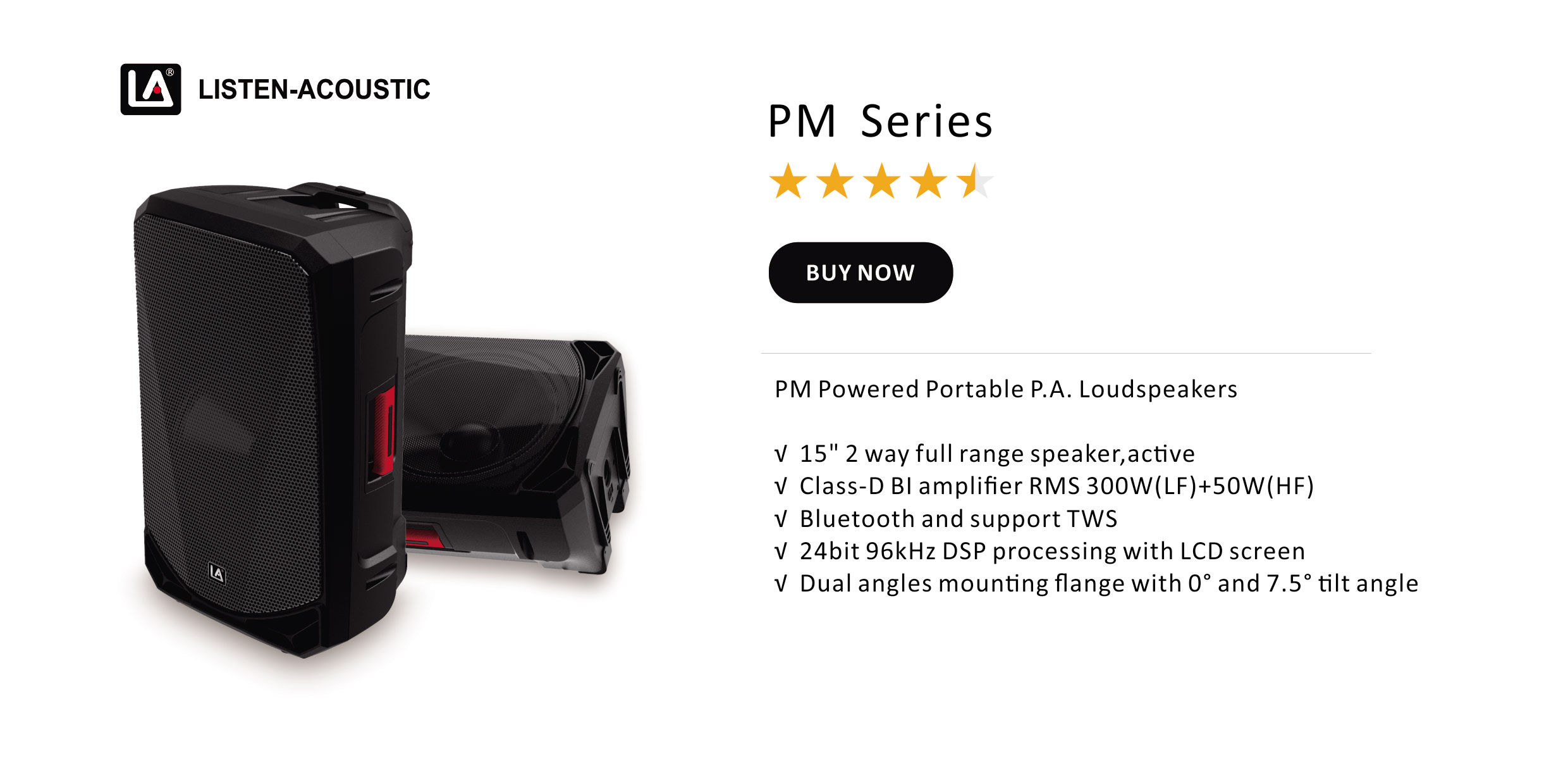 speaker, computer speakers, pc speakers, dj speakers, 15inch ABS Molded PA Speakers, PM Series, Full Range Speaker PM Series