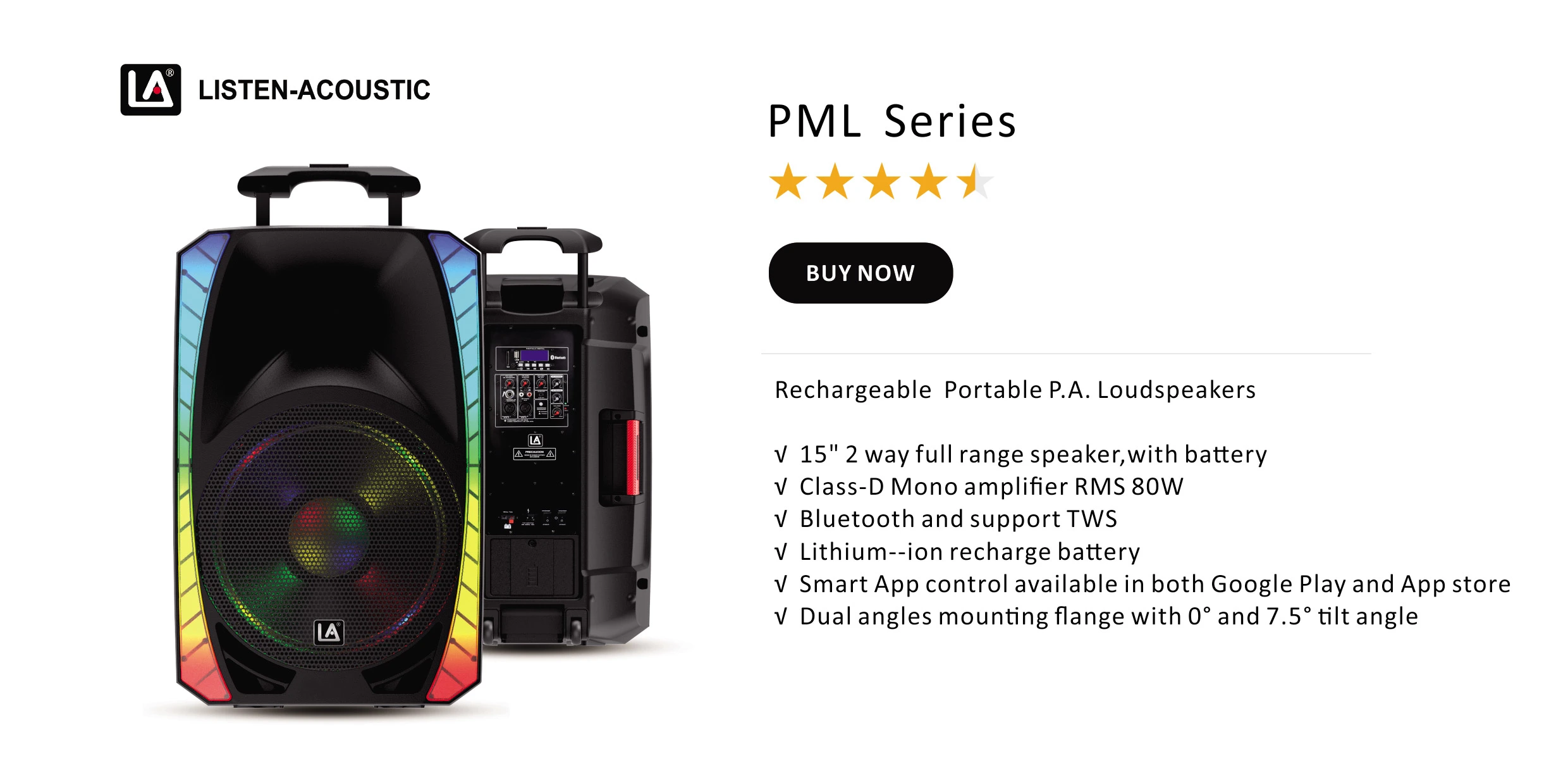 PML Series Rechargeable Portable P.A. Loudspeakers √ 15