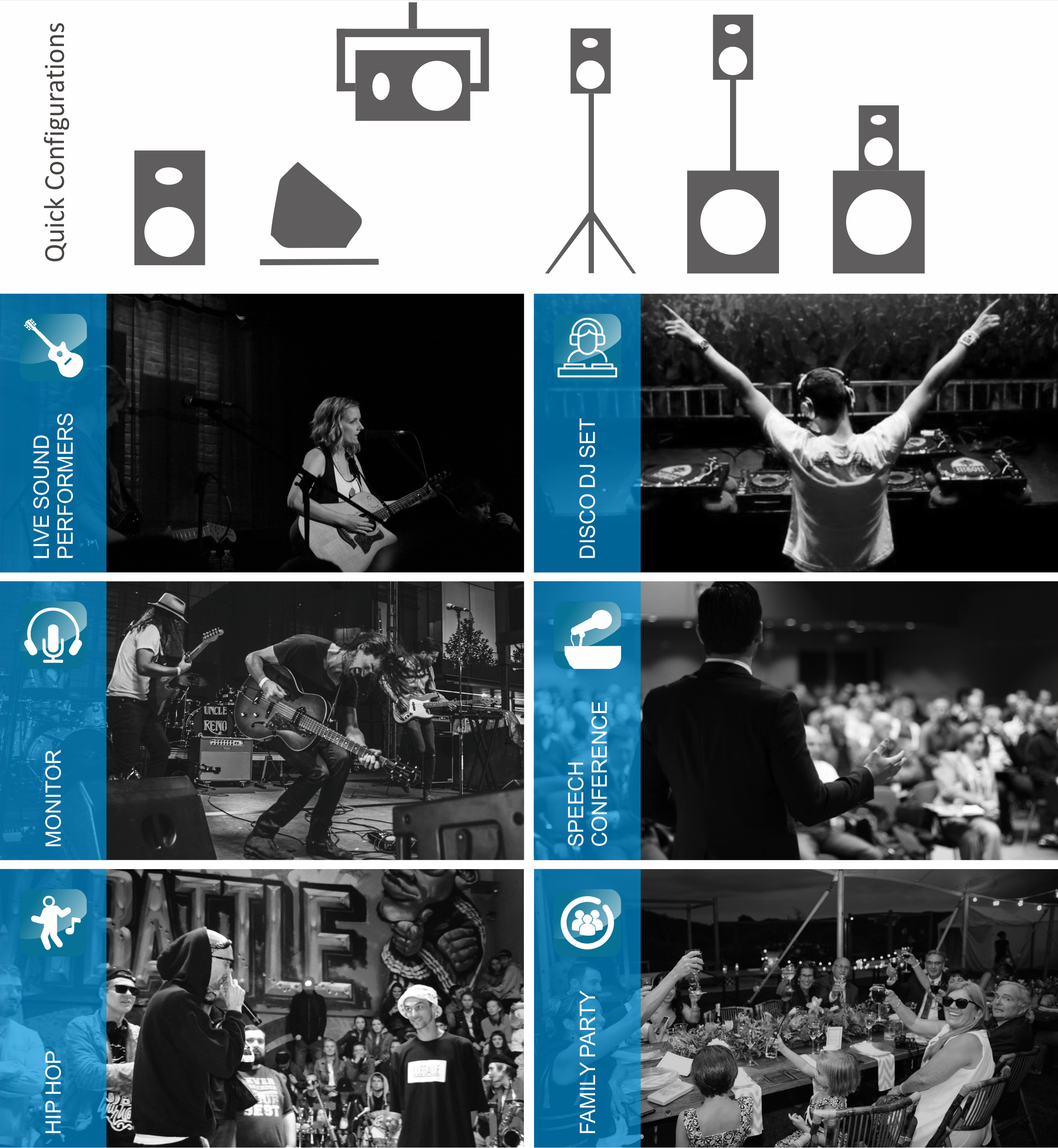 portable pa speakers, powered speakers pa, pa system, ABS Molded PA Speakers PY Series