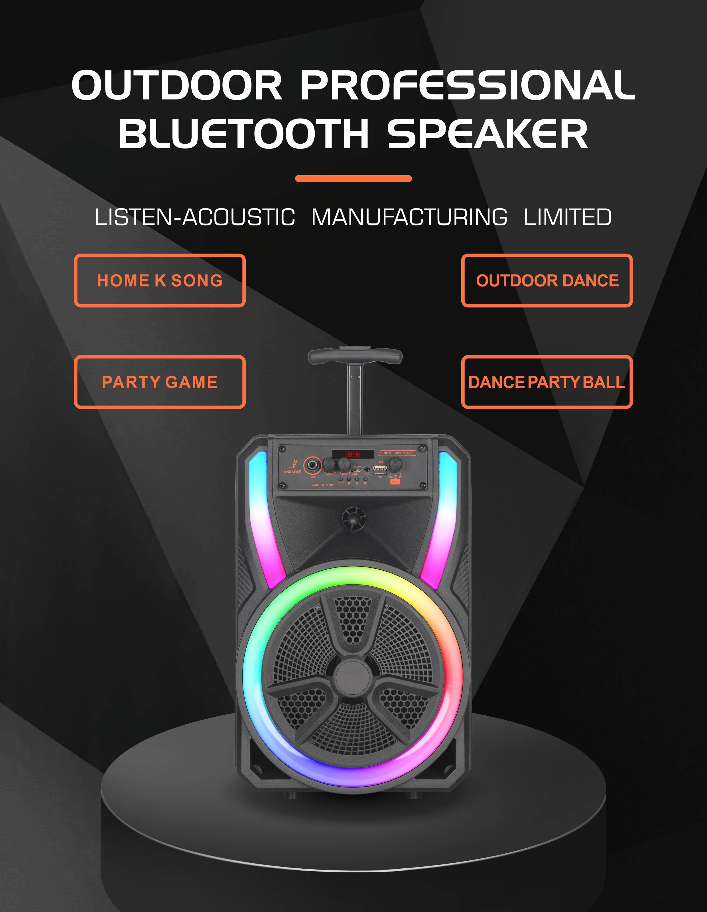 karaoke speaker,party bluetooth speaker,party speaker with lights