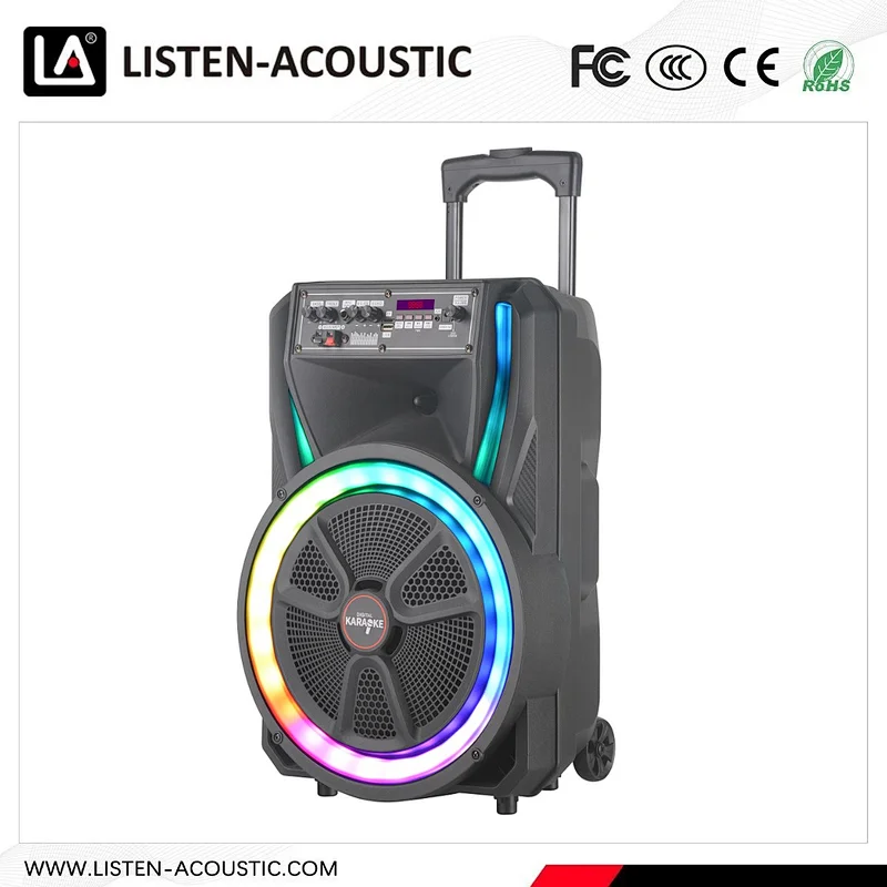 High Quality Party Box 12 Inch Portable Music Audio TWS Rechargeable Trolley Speaker