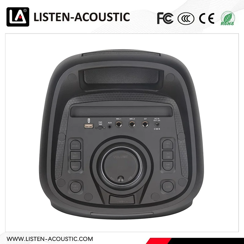 LA Dual 8 inch Woofer Box Portable Speakers Karaoke Player Speaker
