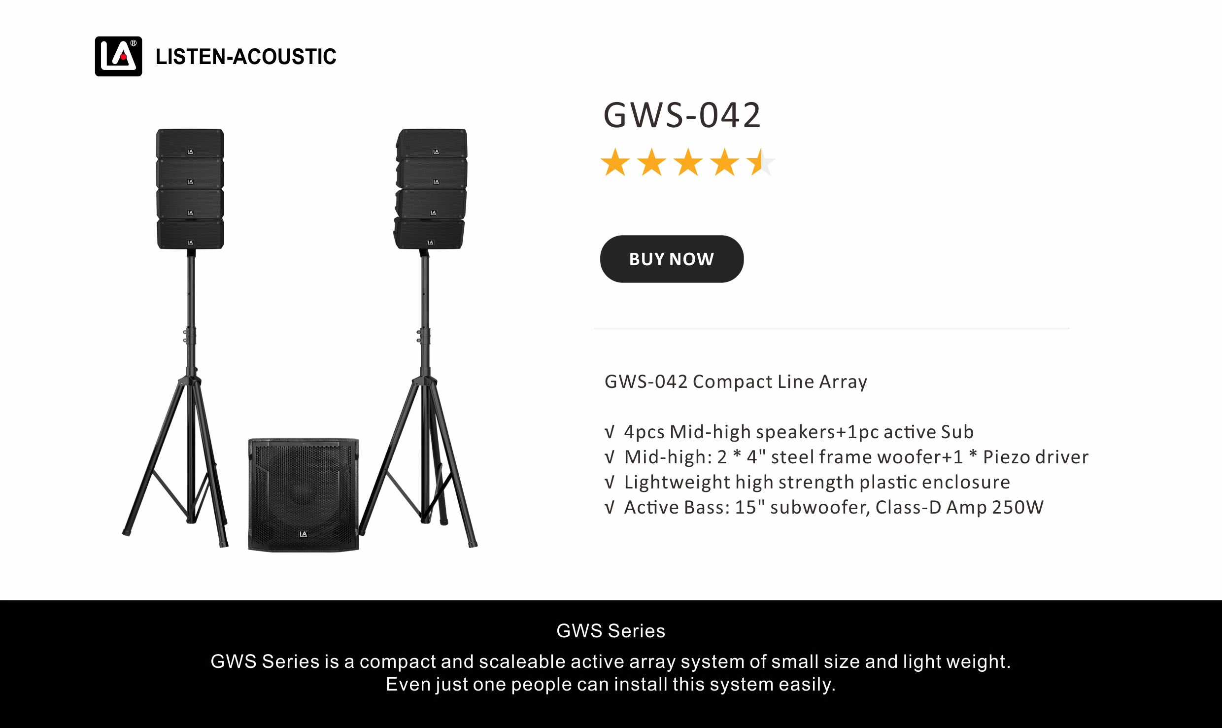 compact line array systems, compact line array system, array compact, Line Array GWS-042, Line Array GWS Series