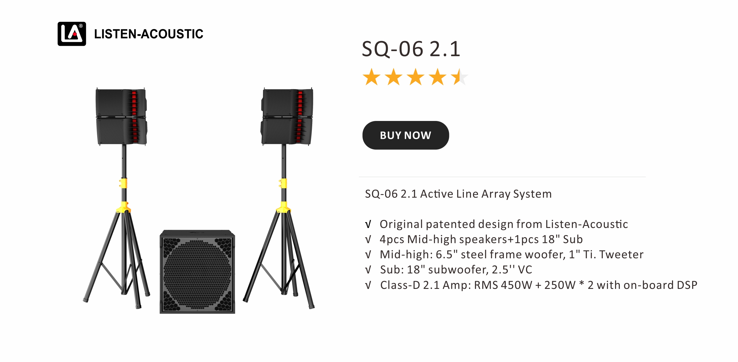 SQ 2.1 Series Professional Line Array Speaker, Active Line Array System, active line array system, line array active system, active line array China, active line array loudspeaker