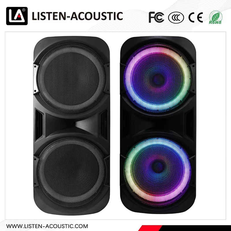 True wireless connection double 15 inch speaker with  LED light