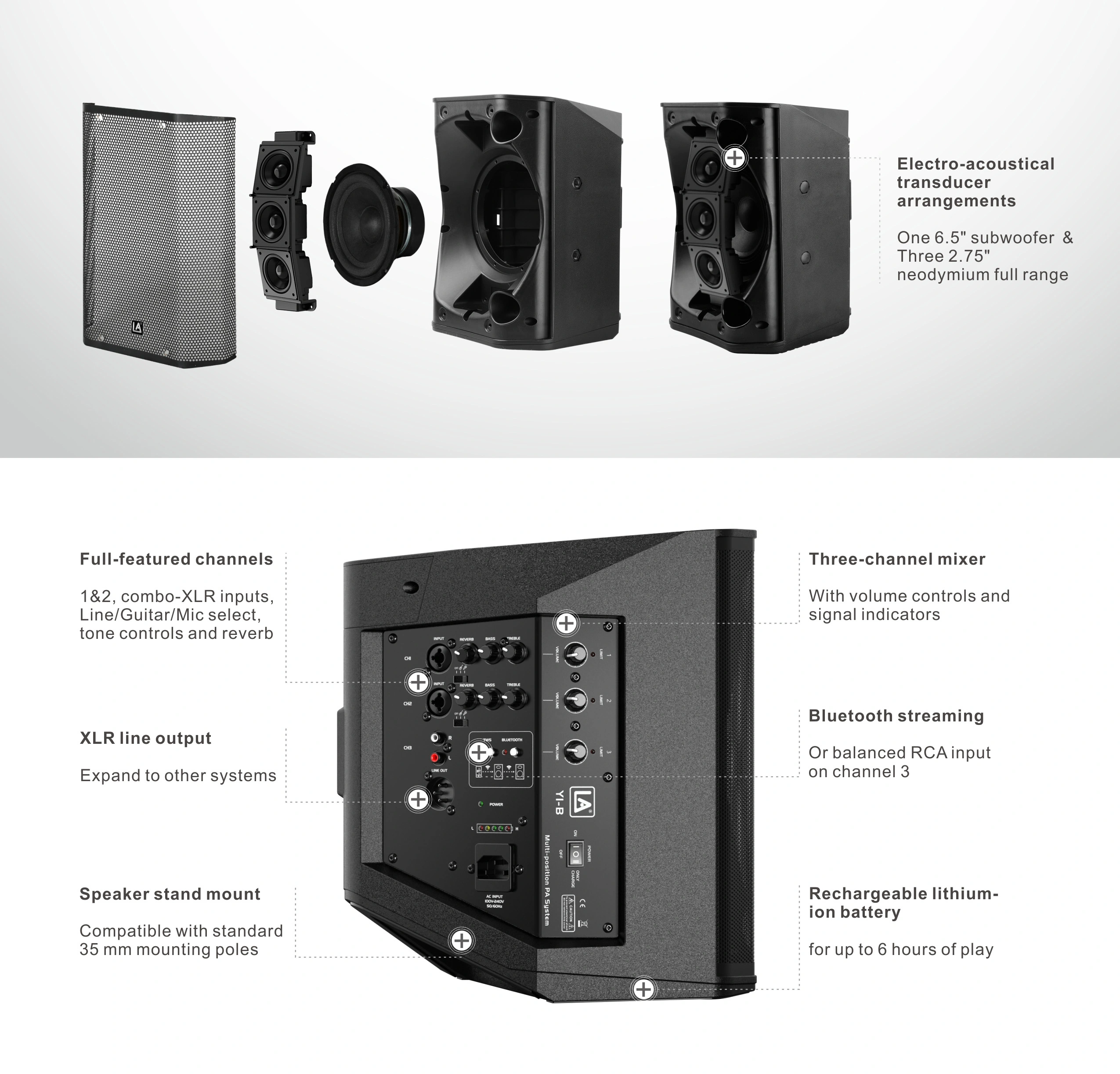 Portable PA System, portable Bluetooth speaker, small Bluetooth speaker, Bluetooth speakers portable wireless