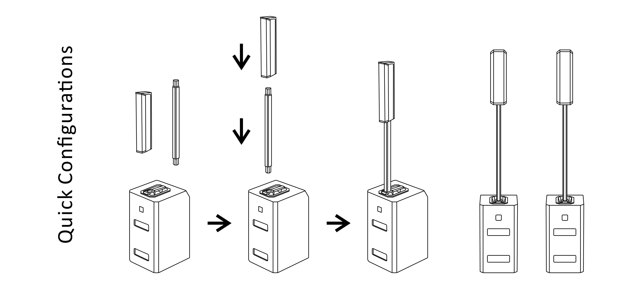 column speaker, Column Array System EQ-400, pa indoor column speaker, pa outdoor column speaker, Combination Systems EQ Series
