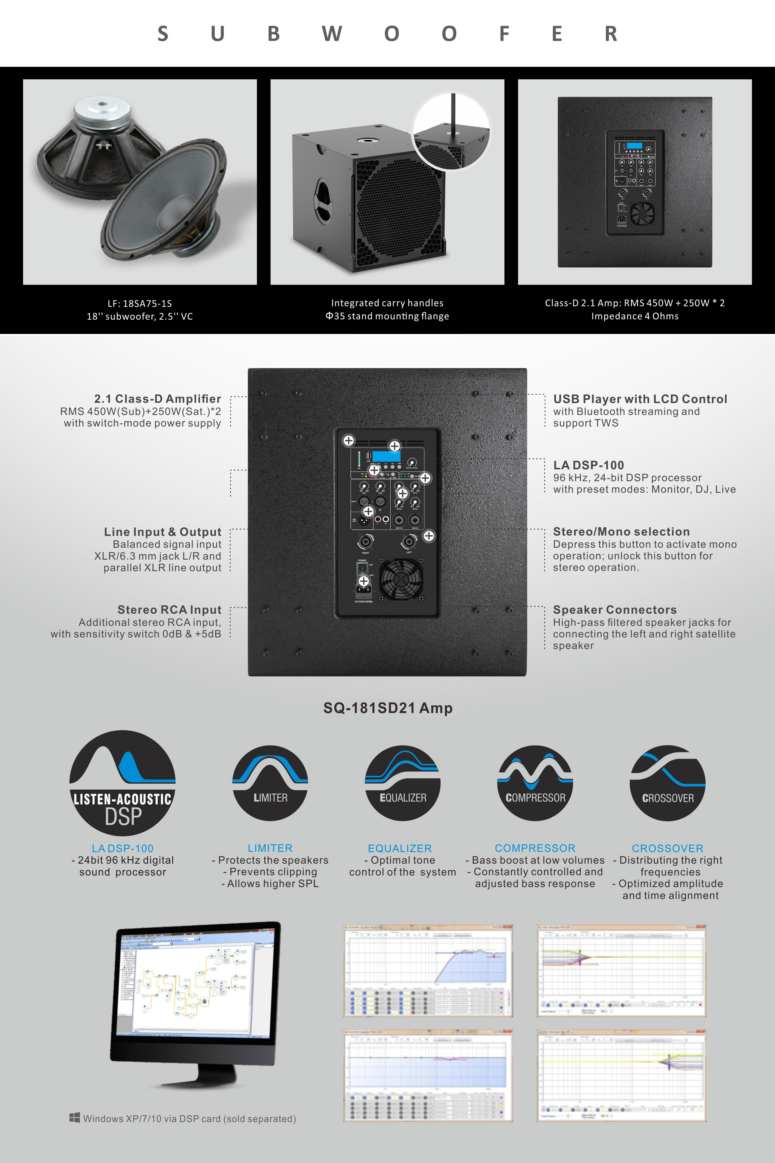 SQ 2.1 Series Professional Line Array Speaker, Active Line Array System, active line array system, line array active system, active line array China, active line array loudspeaker