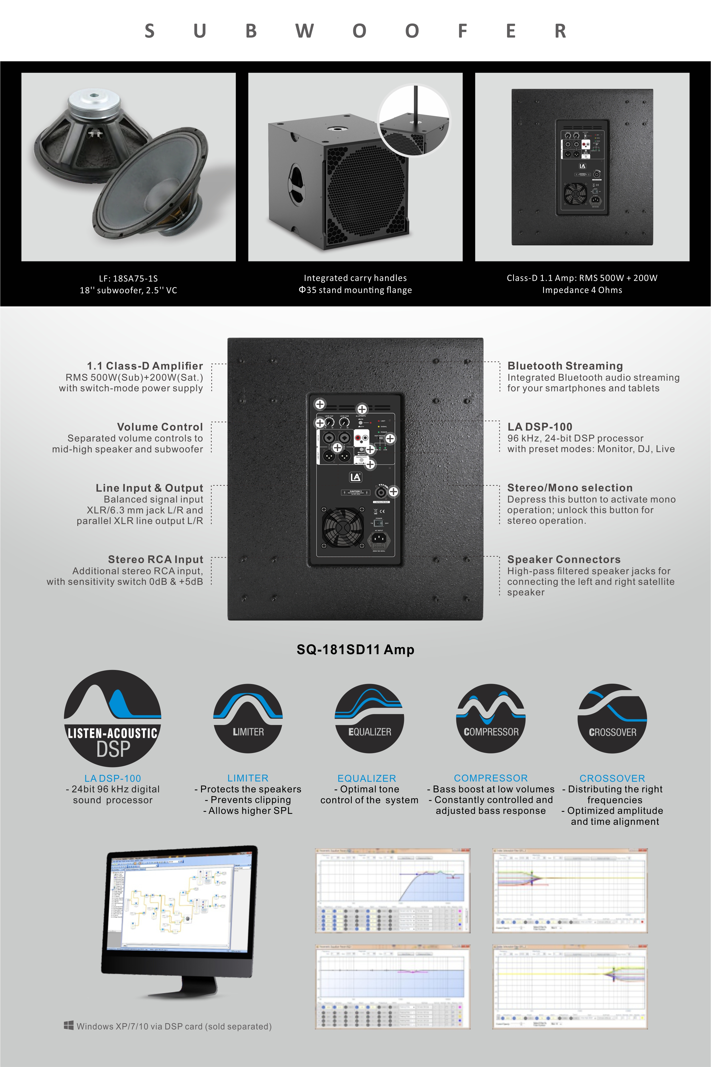SQ 1.1 Series Active Line Array System, active line array system, line array active system, active line array China, active line array loudspeaker