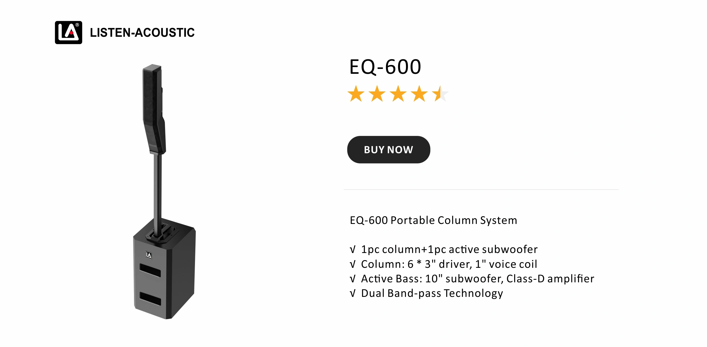 Column Speaker EQ-600 Series, column speaker system, pa indoor column speaker, pa outdoor column speaker, Combination Systems EQ Series