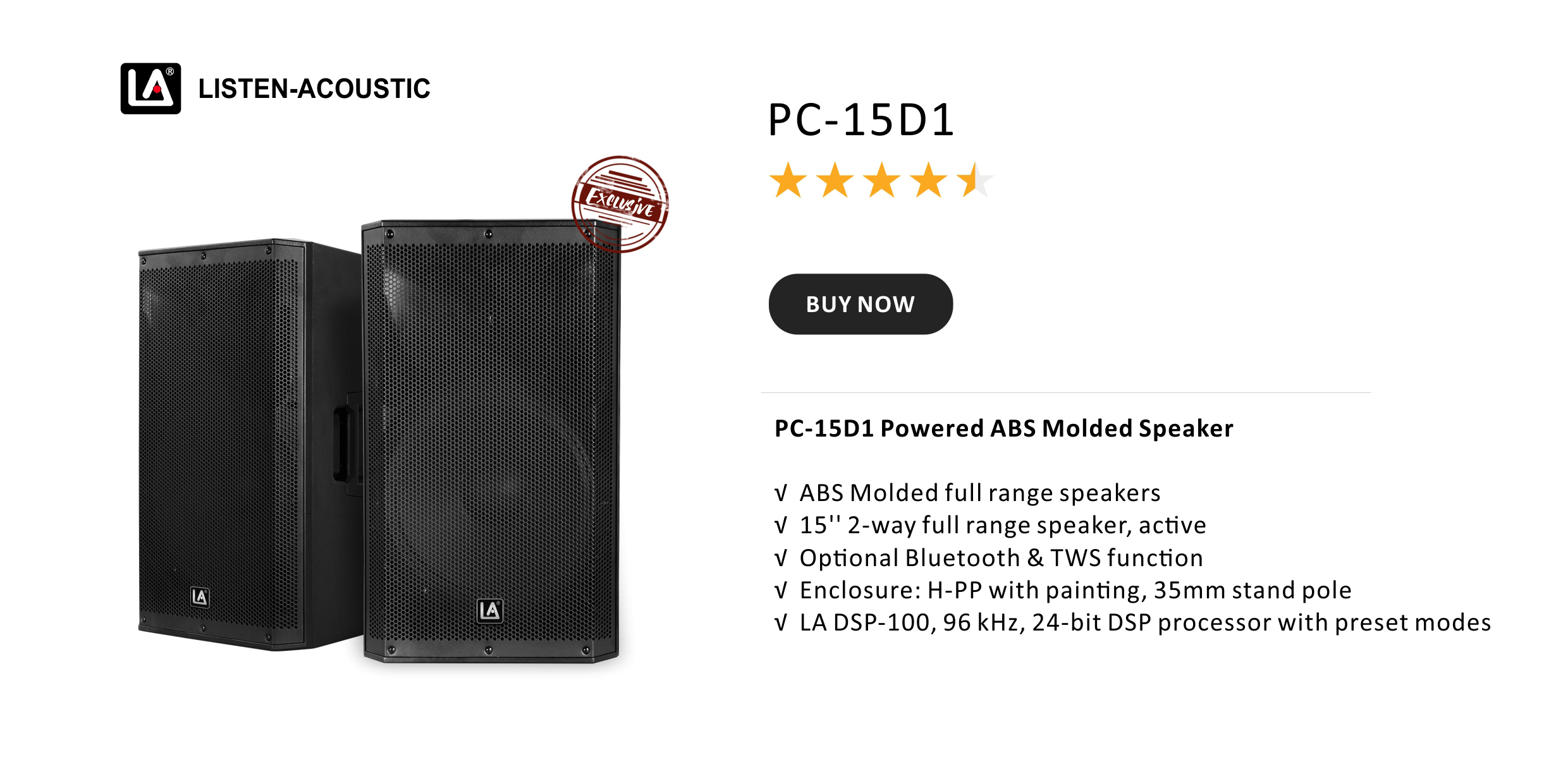 pa speaker, portable pa system, portable sound system, ABS Molded PA Speakers, Full Range Speaker