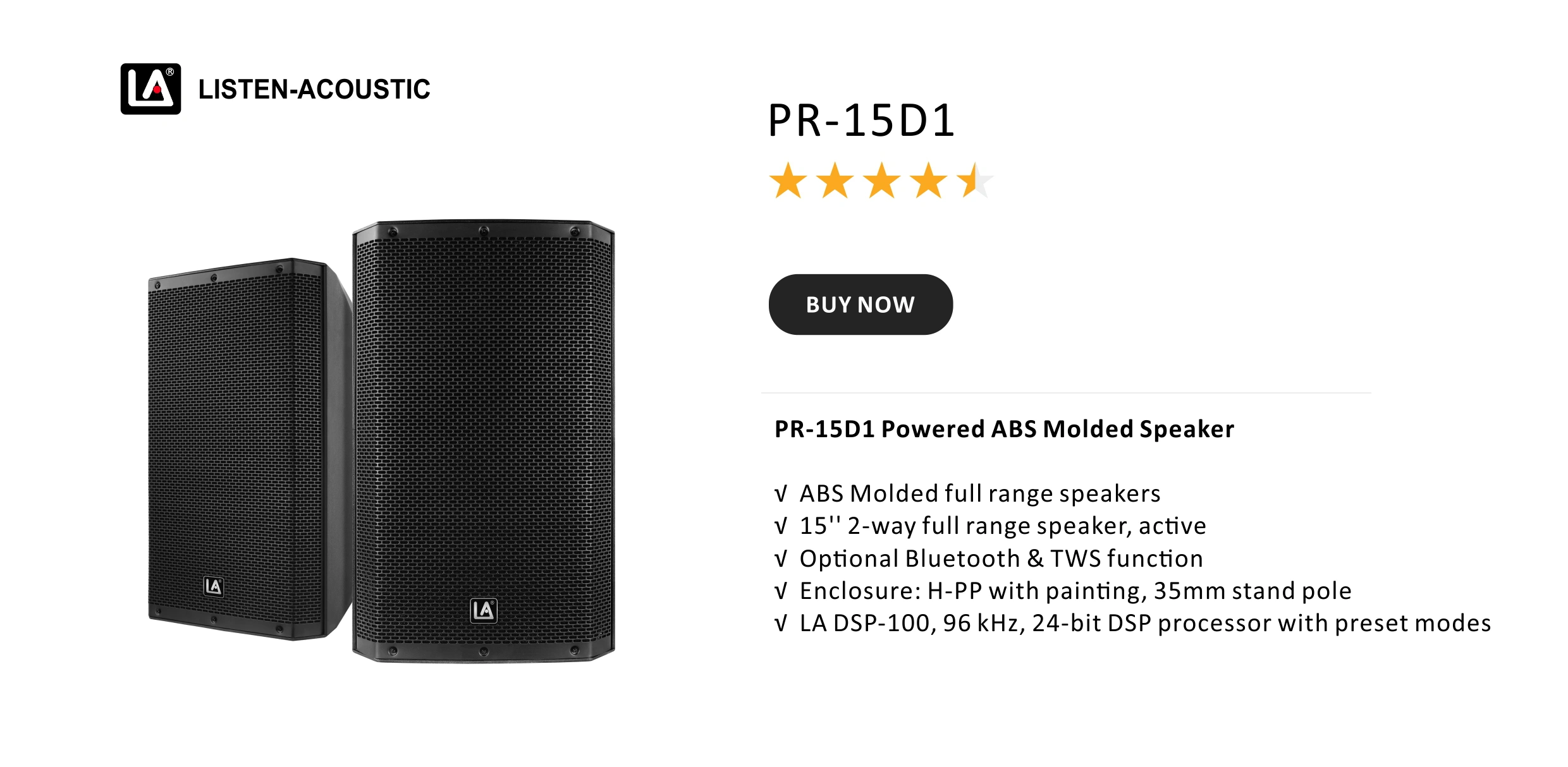 pa speaker, portable pa system, portable sound system, ABS Molded PA Speakers, Full Range Speaker