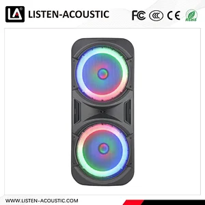 True wireless connection double 15 inch speaker with  LED light