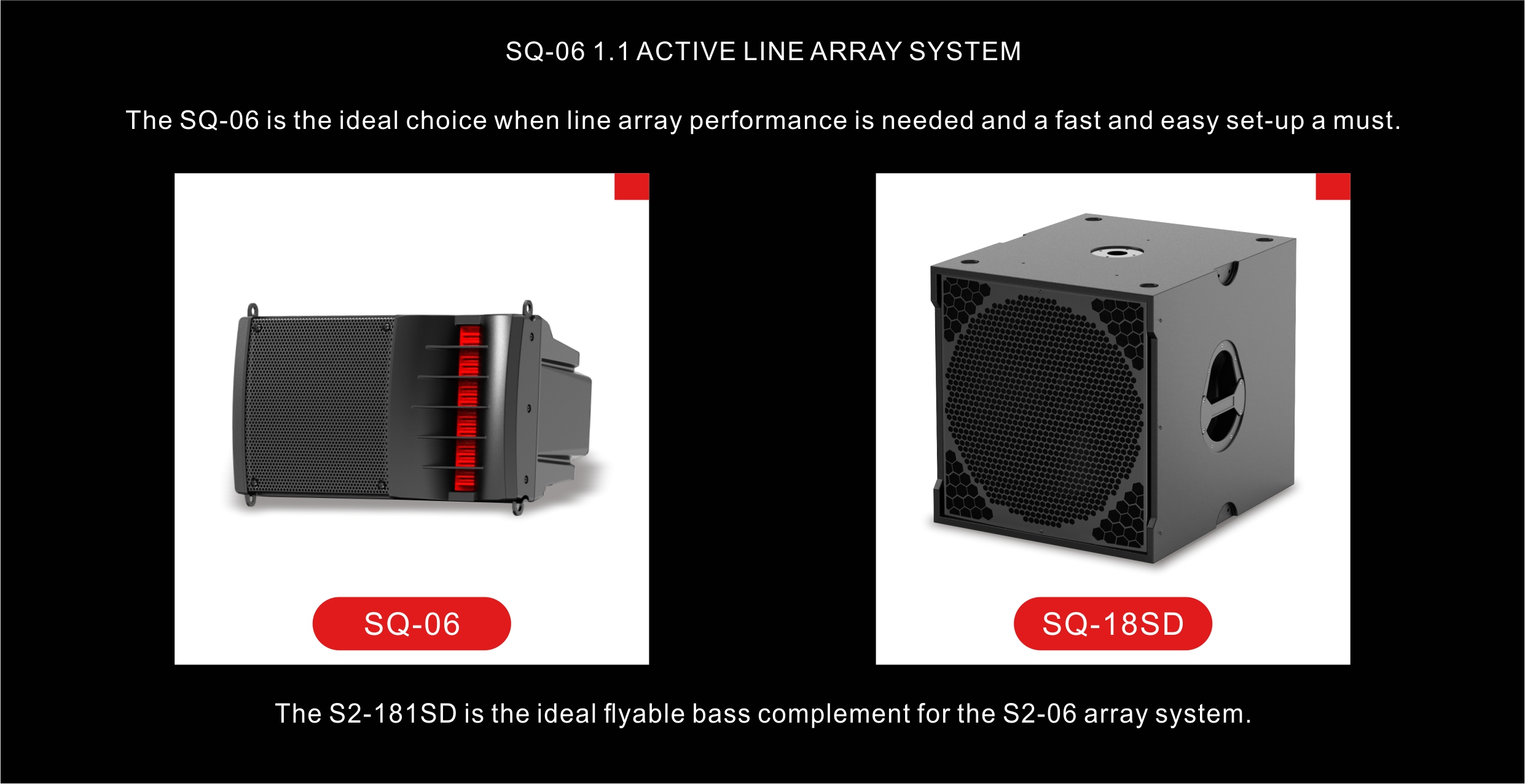 SQ 1.1 Series Active Line Array System, active line array system, line array active system, active line array China, active line array loudspeaker