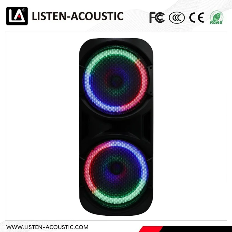 True wireless connection double 15 inch speaker with  LED light