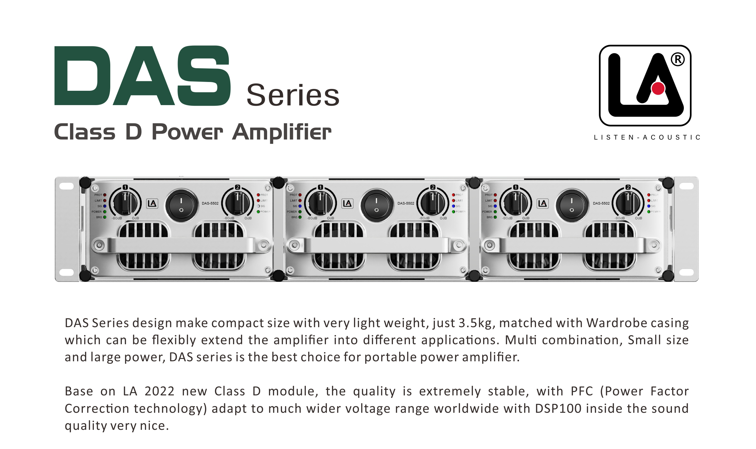 Subwoofer Amp, Class-D Amplifier, DAS Series class d amplifier with dsp, amplifier speaker class d,1U Rack Amplifier, Class D Power Amp DAS Series, Wardrobe Amplifier, Portable Amplifire