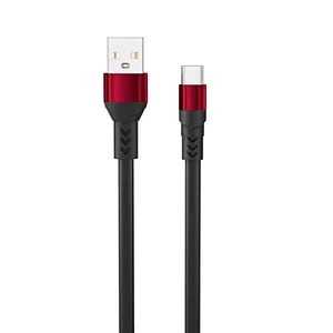 Flat USB cable for type c and lightning and micro-usb