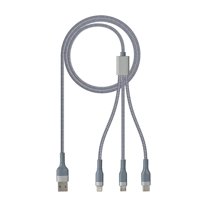 3 IN 1 Charging cable USB C + Micro USB + Lightning