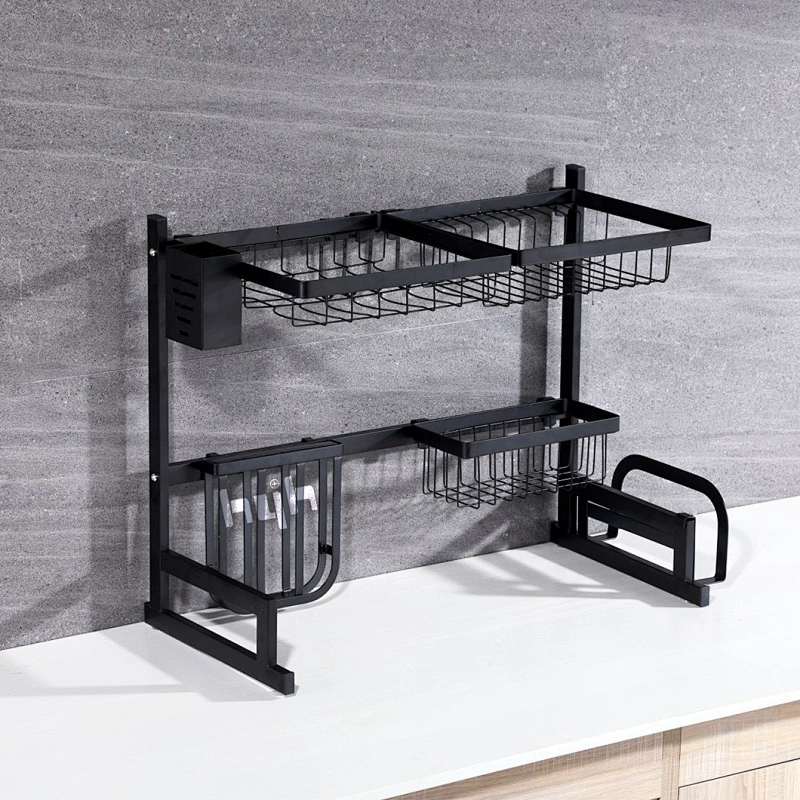 Multi-function Wall Mounted Shelf Hanging aluminium wall storage kitchen rack  storage spice rack
