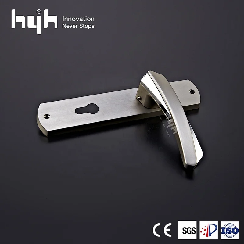 Newest Fashional Design Attractive Price Entrance Plate Wooden Door Lever With Plate