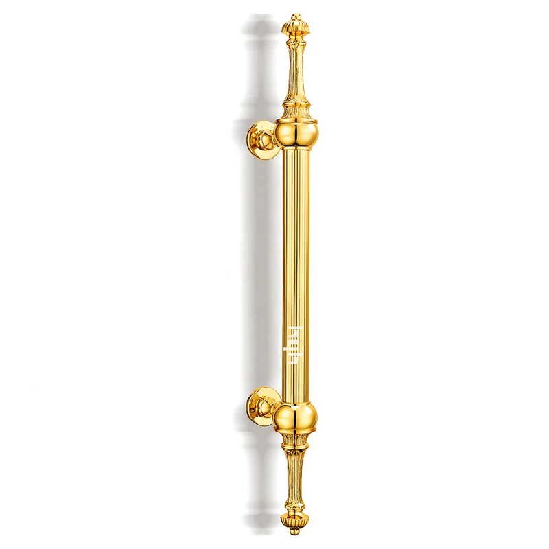 Gold Color Antique Brass Door Pull Door Handle Entry For Timber Door With High Quality