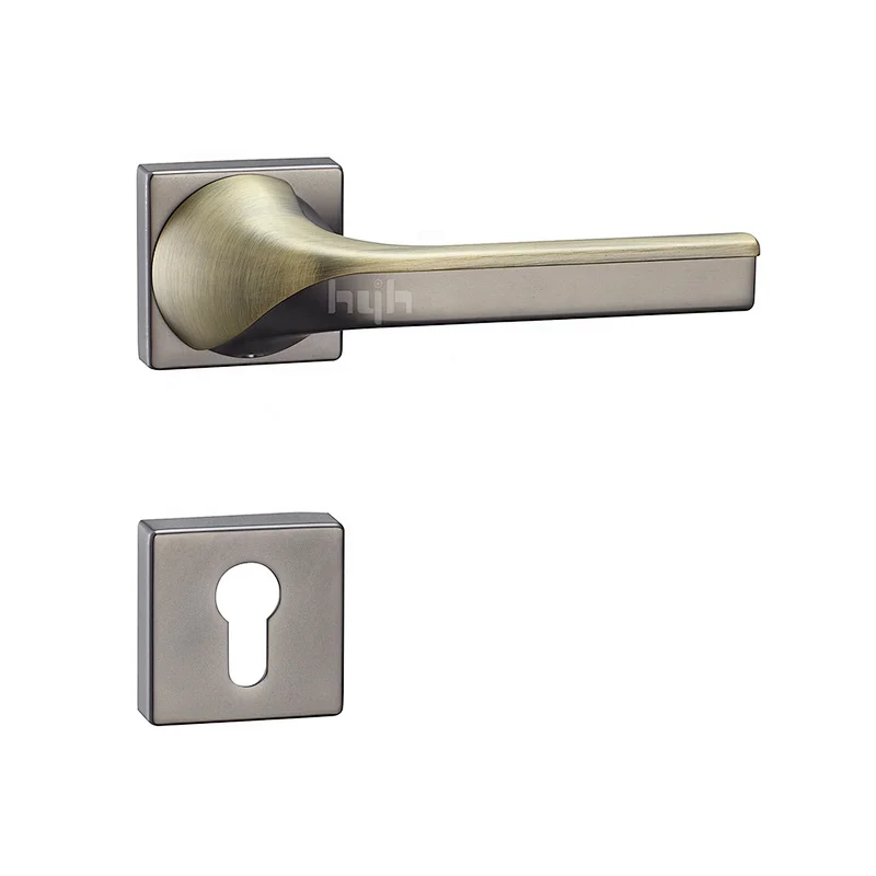 hyh Lever Wooden Modern Interior Door Lock Handle With Key