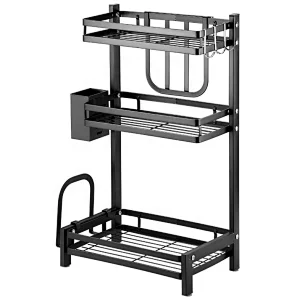 Simple design wholesale wall hungwall mounted kitchen storage spice rack aluminium dish rack