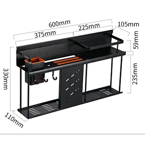 kitchen wall rack aluminium Wall mounted kitchen storage utensils storage rack