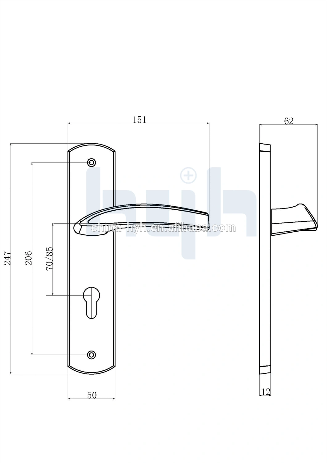 interior door handle with key lock manufacturer