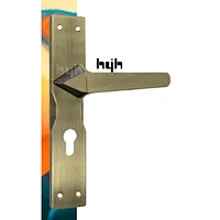 hyh New Patent Fancy Zinc Alloy Bedroom Lever Door Handle With Key Lock