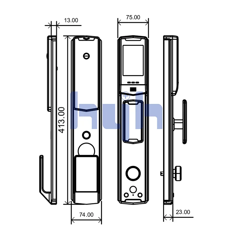 Aluminium Digital Tuya App Password 3D Face Recognition Smart Lock