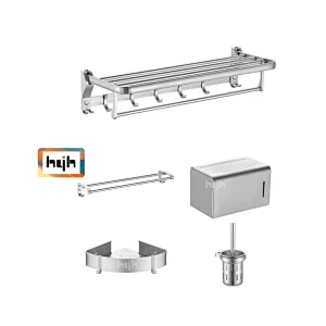 Hot trend product Aluminium Wire Drawing Process Bathroom Hardware Pendant Set brushed Gold 5 Piece Combination Set