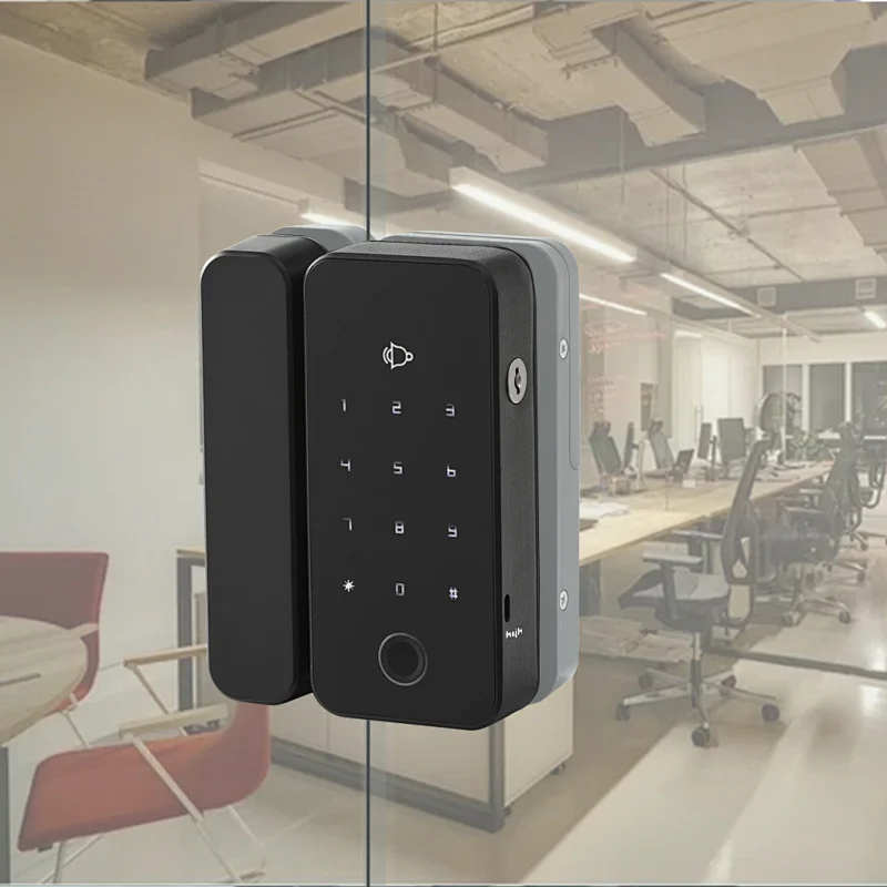 Fingerprint Digital Key Card Security Home Smart Glass Door Lock
