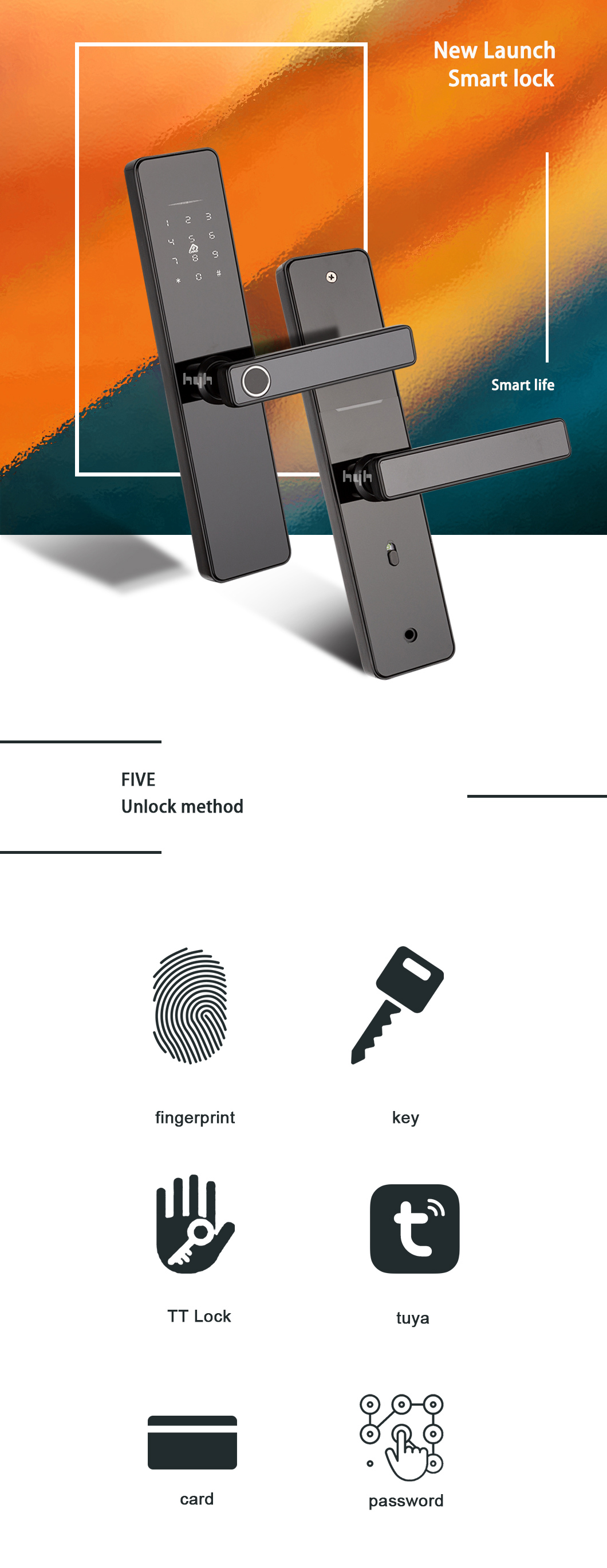 fingerprint handle door lock