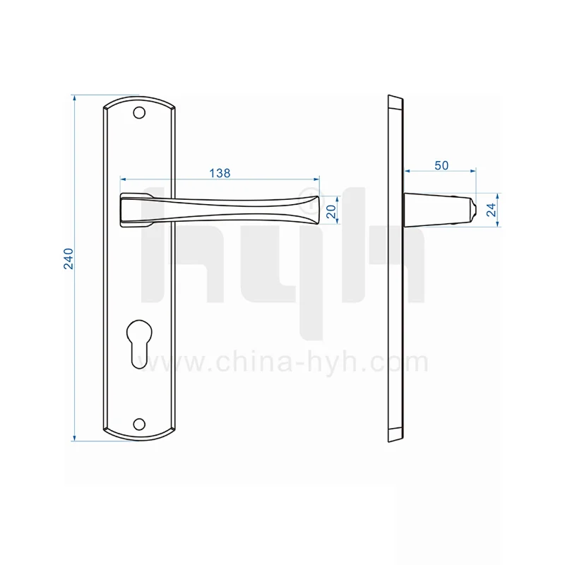 Special Gate Satin Nickel Finish Plate Door Lock
