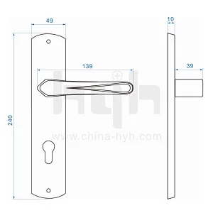 Hot Sales Zinc Alloy Easy To Install Brushed Good Choice Safe Plate Door Handle