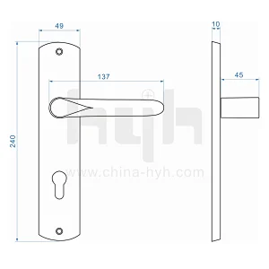 Zinc Alloy Fashion Custom Front Wooden Handle Door Lock Set Handle