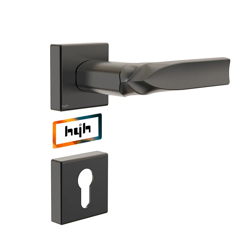 hyh Italian New Square Door Handle Brushed Nickle, Mblack Entry Door Handle With Manufacturer Price