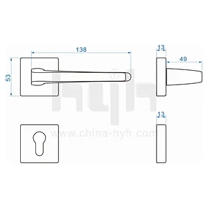 Factory Modern Design Door Handle lock With Small Size Heavy Duty Cylinder