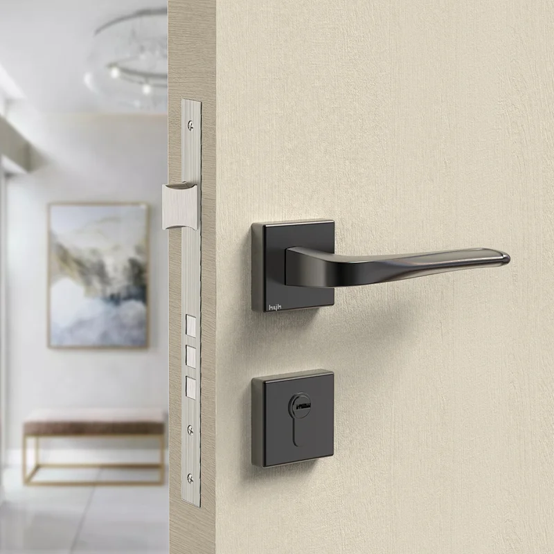 Modern Stylish Design Zinc Security Quality Wooden Interior Door Handle Front Door Handles Wholesale For Door
