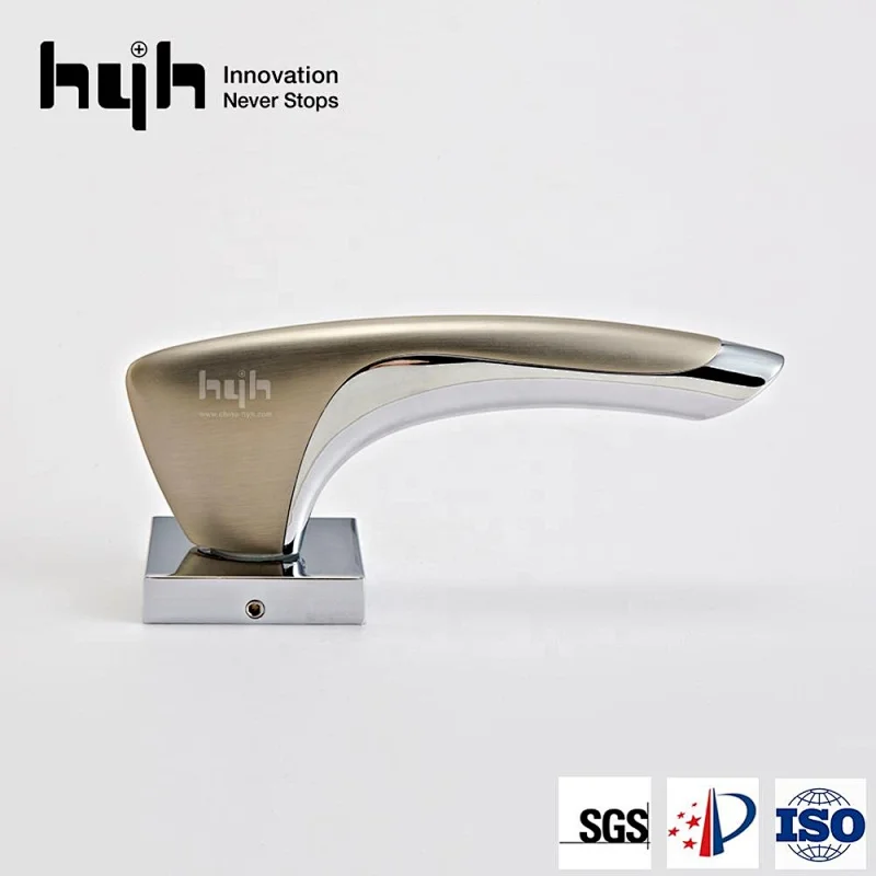 hyh Zinc Alloy Heat Resistant Metal Door Handle,Inner Door Handles Lever Brushed Nickel Privacy Dummy Door Handle