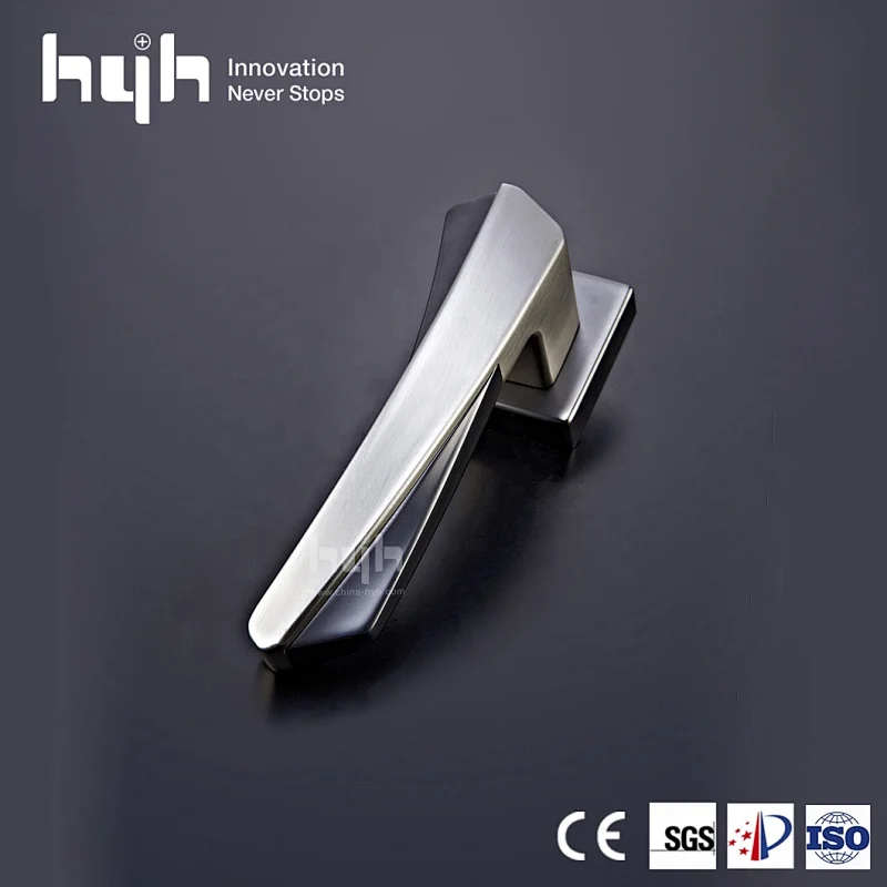 hyh Patent Zinc High Quality Door Lever Handle Set, Interior Door Locks And Handles, Rose Door Handle Matt Black