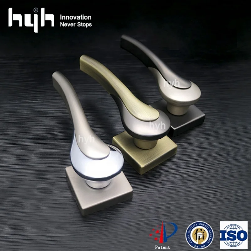 hyh Wooden Internal Lever Bathroom Gold Lock Door Handle With Handle