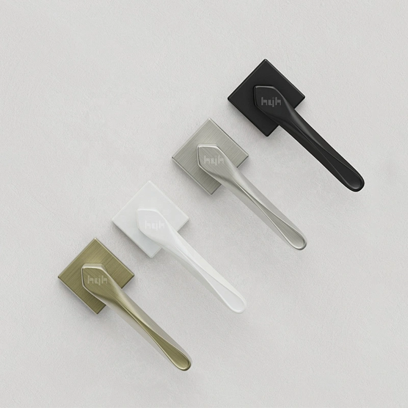 Guangdong-hyh Hot Sale Zinc Alloy Wooden Door Lock Handle, Interior Door Handle Black For Home Doors